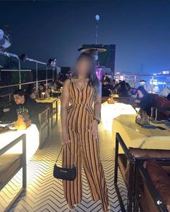 Striped Sleeveless Jumpsuit