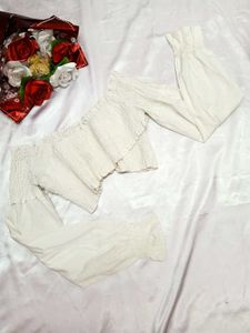 🤍Chic Off-Shoulder Crop Top🤍