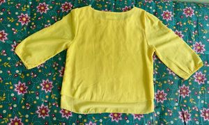 Elegant Yellow Full-Sleeve Top