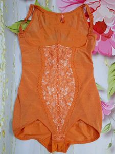 (460)Vintage Orange Lace Bodysuit