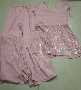 Pink Embellished Sharara Suit