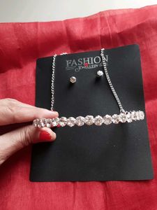 New Beautiful Silver Necklace Set