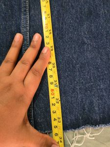 Chic Denim A-Line Skirt with Front Slit