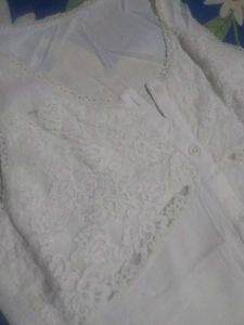 White Lace Trim Tank Top