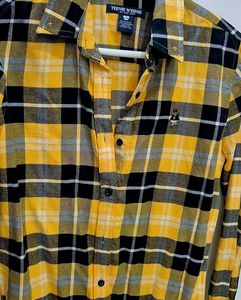 Yellow Plaid Flannel Shirt