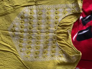 Embroidered Green Short Kurta