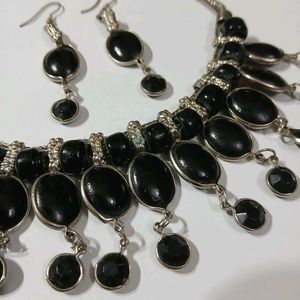 Necklace Earrings Set Oxidized
