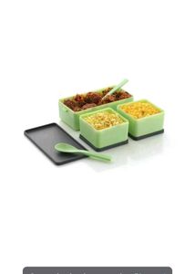 Stackable Double Decker Lunch Box with Utensils