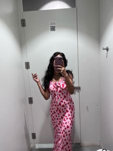 Heart Print Maxi Dress