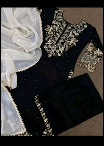 Bridal Heavy Kurta Pant Dupatta Set M Size