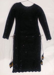 Black Floral Net Kurta (Women)