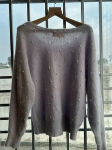 Pearl Embellished Knit Sweater