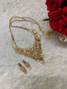 Artificial Gold Necklace and Earring Set