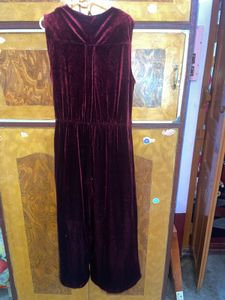 Wardrobe Burgundy Velvet Jumpsuit L