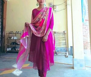 Magenta Anarkali Suit Set