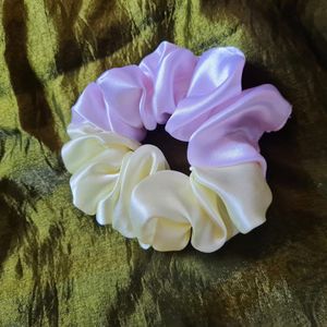 Premium Satin Scrunchies set of 5