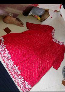 Red Embroidered Kurta Set