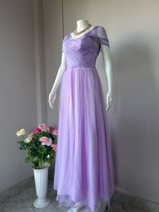 lavender tulle elegant gown