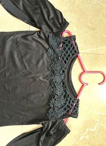 Elegant Black Cold Shoulder Top