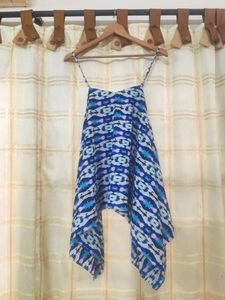 Blue & White Spaghetti Strap HandkerchiefTop