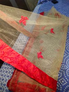 Dwomen Party Wear Embroidary Net Dupata