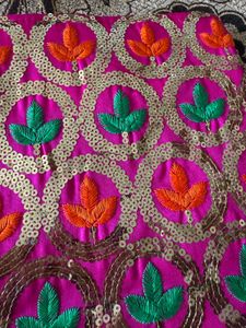 Pink Embroidered Handbag