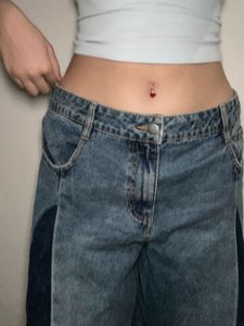 Unique Two-Tone Wide Leg Jeans