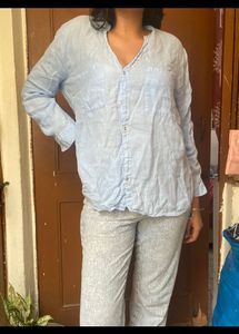 ZARA blue Cotton Shirt