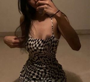 Checkered Bodycon Mini Dress