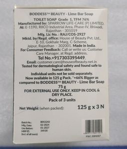Boddess Lime Soap Bar Pack Of 3