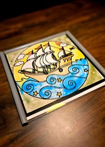 Hand-Painted Pirate Ship Art