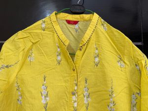 Beautiful formal lemon yellow kurta from W