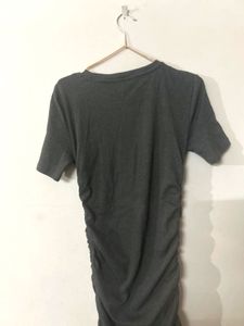 Grey Ruched Bodycon Dress