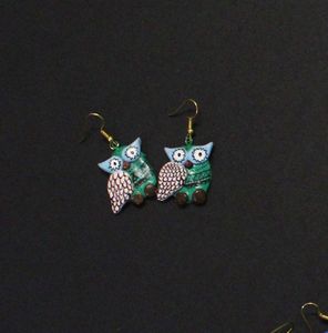 Handpainted Owl Earrings