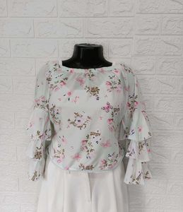 Imported Floral Offshoulder Top