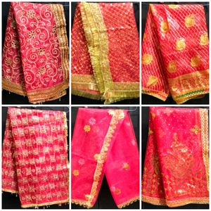 TRADITIONAL RED POOJA CHUNNI/CHUNRIES