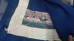 Elegant Navy Blue Dupatta