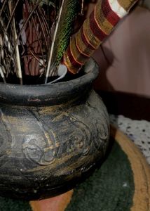 Showpiece with Peacock Feathers