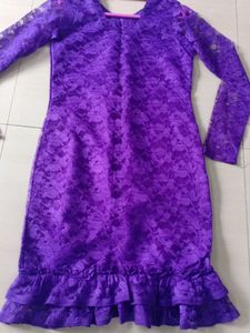 Women&#39;s Purple One Piece With Full Sleeves, Fully