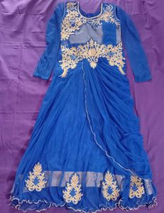 Blue &amp; Gold Embellished Top