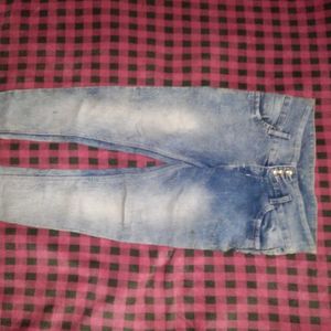 High-Waisted Button Jeans