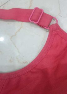 Coral Bra with Bow Detail