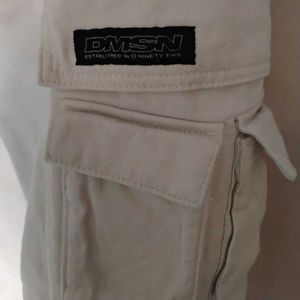 Men&#39;s White Cargo Pant (Size - Small)