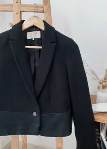 ZARA black wool blend short jacket