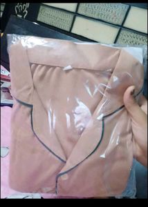 Tan Pajama Top with Green Trim