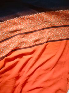 Orange Leaf Print Fabric
