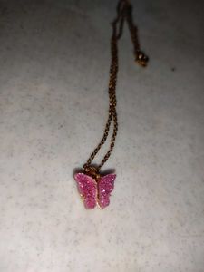Pink Butterfly Necklace