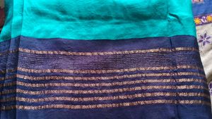 New Blue Plain Saree