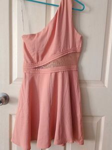 Peach One-Shoulder Dress