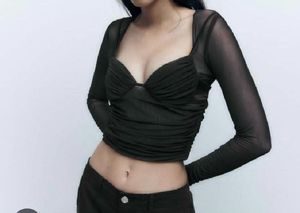 Zara Black Mesh Corset Top